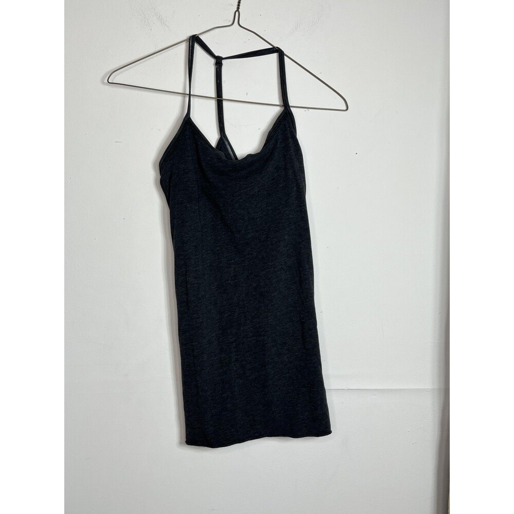 Lululemon Tank Top Womens 4 Gray Solid Strappy Scoop Neck Camisole Yoga Athletic